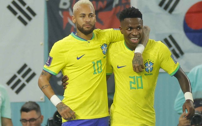 Neymar e Vini Jr voltam a jogar juntos pela primeira vez desde a Copa do Mundo 2022 Neymar e Vini Jr voltam a jogar juntos pela primeira vez desde a Copa do Mundo 2022