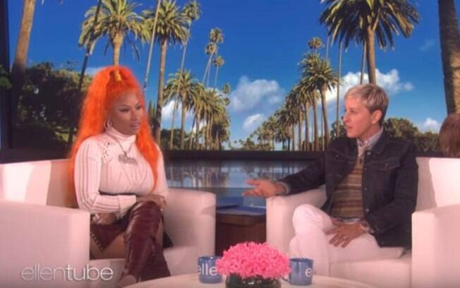 Nicki Minaj em entrevista para Ellen Degeneres, no programa 