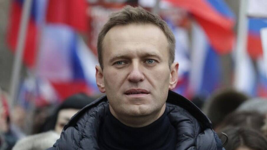 O ativista Alexei Navalny participa de uma passeata em memória do líder da oposição Boris Nemtsov em Moscou