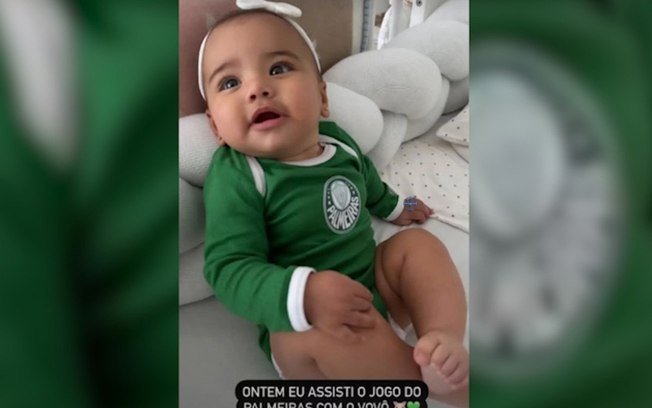 Filha de Neymar, Mavie surgiu de palmeirense nas redes sociais e causou reações