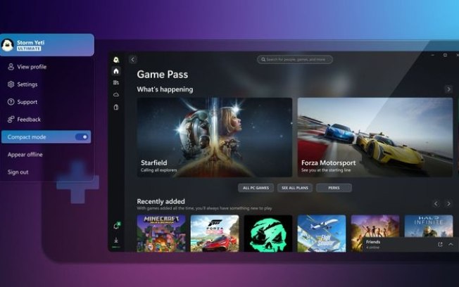 Microsoft anuncia Modo Compacto do Xbox App para consoles portáteis