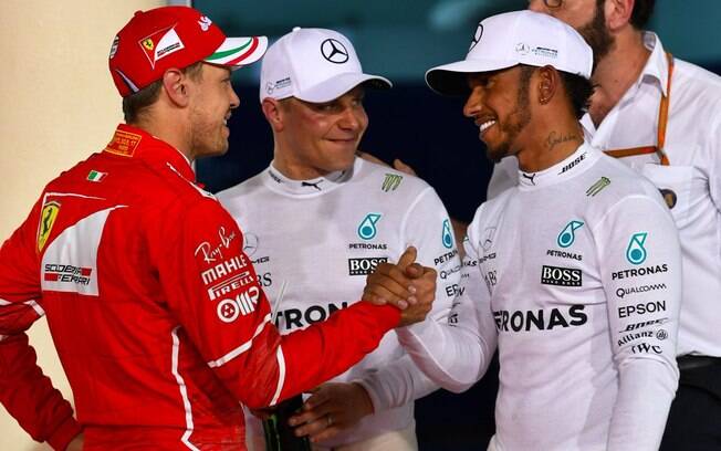 Sebastian Vettel, da Ferrari, Valtteri Bottas e Lewis Hamilton, ambos da Mercedes, foram os vencedores até aqui