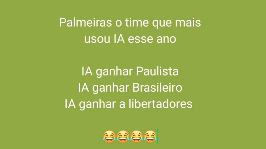 Corintianos usam IA para zoar Palmeiras por derrota na final da Liberta Corintianos usam IA para zoar Palmeiras por derrota na final da Liberta