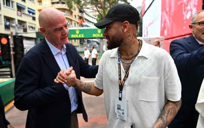 Neymar e Infantino presentes em um GP de Mônaco da Fórmula 1 Neymar e Infantino presentes em um GP de Mônaco da Fórmula 1