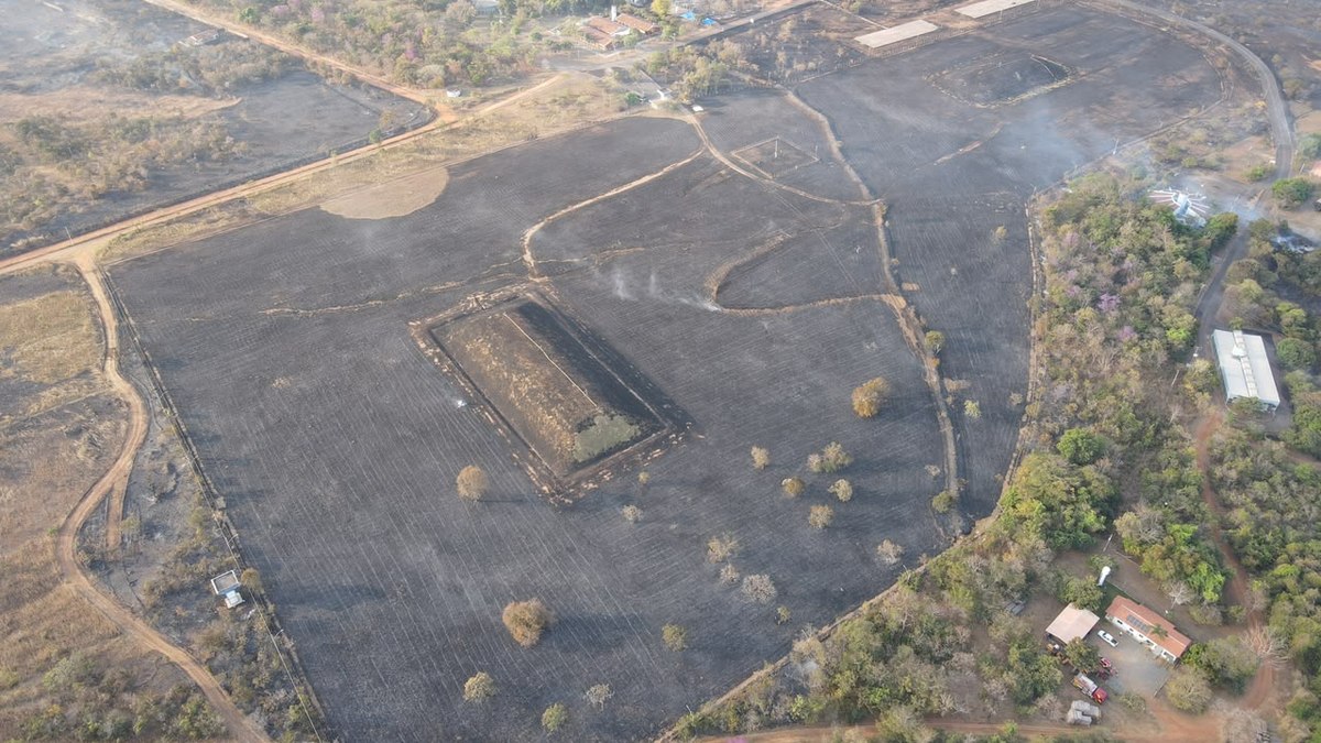 Incêndio chegou até o montículo central onde estão os rejeitos do Césio-137