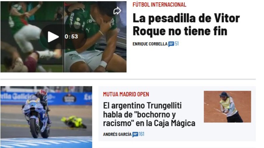 Imprensa espanhola destaca lesão de Vitor Roque antes da Copa