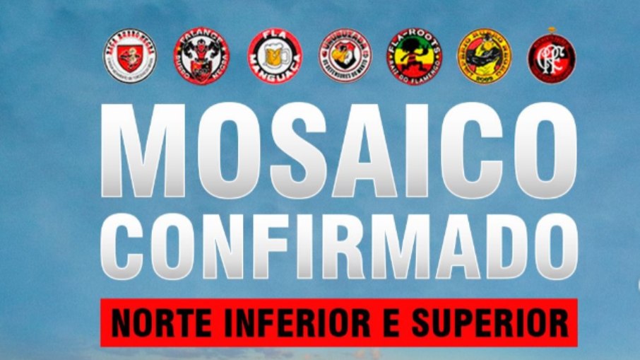 Torcida do Flamengo prepara grande mosaico para a partida. Torcida do Flamengo prepara grande mosaico para a partida.
