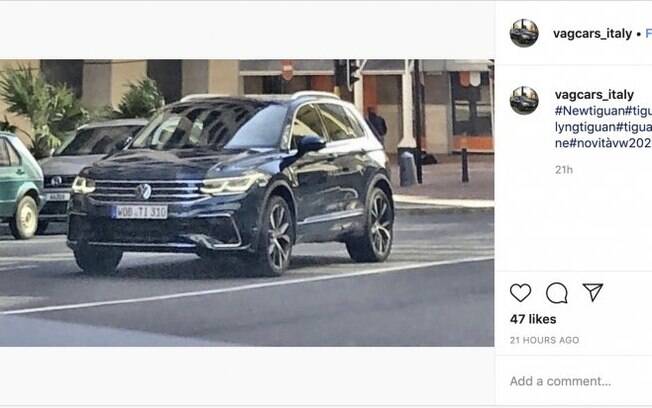 O flagra do VW Tiguan, publicado por um usuário do Instagram