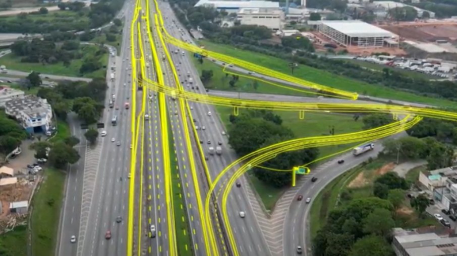 Imagem da situação proposta com a construção dos novos viadutos. Imagem da situação proposta com a construção dos novos viadutos.