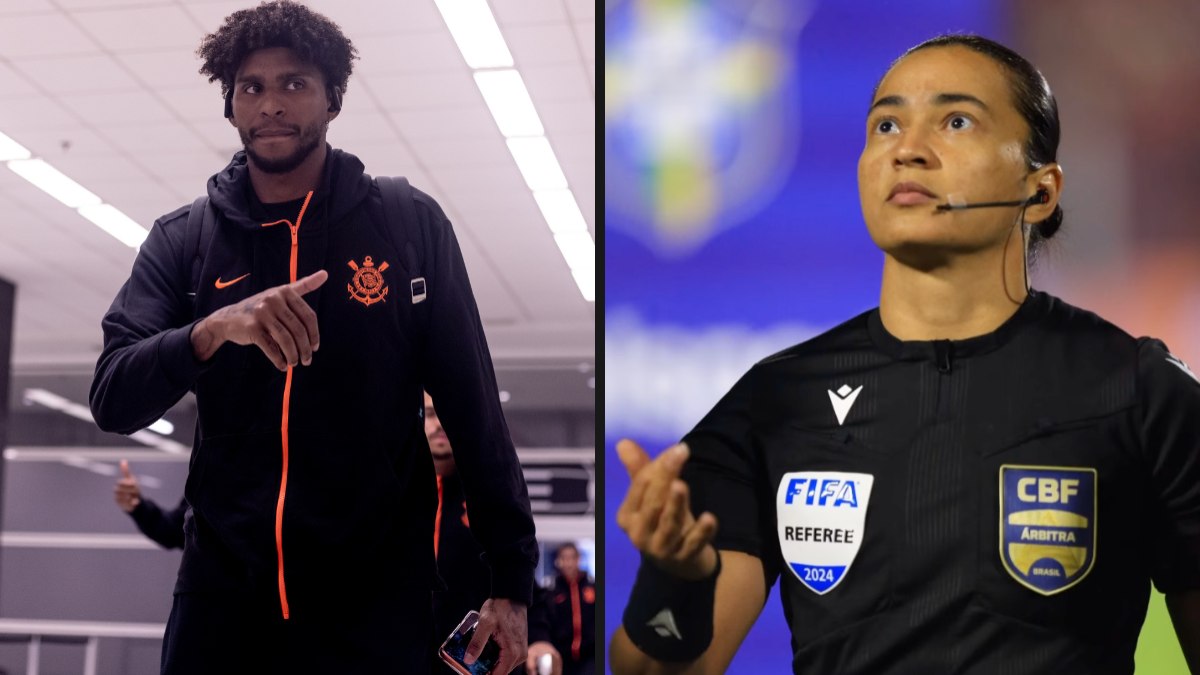 Hugo Souza criticou a árbitra Edina Alves Batista Hugo Souza criticou a árbitra Edina Alves Batista