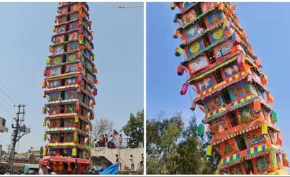 Carruagem de 36 metros desaba em festival na Índia