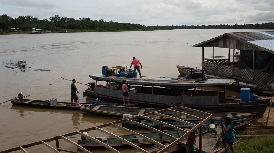 Rio Javari, na cidade de Atalaia do Norte, palco das mortes de Bruno e Dom