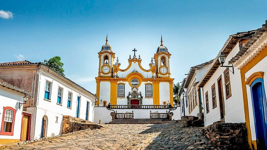 Igreja na cidade de Tiradentes, em Minas Gerais