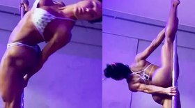Gracyanne Barbosa exibe corpo e elasticidade no pole dance