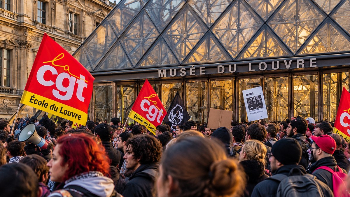 Museu do Louvre é fechado em Paris após protesto estudantil