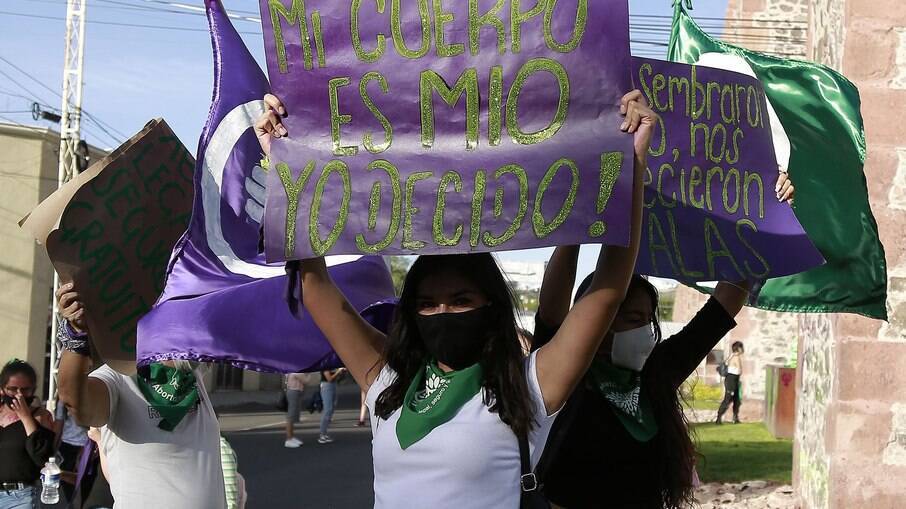 Manifestantes pró aborto no México