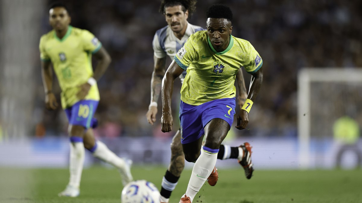 Vinicius Junior em Argentina x Brasil Vinicius Junior em Argentina x Brasil
