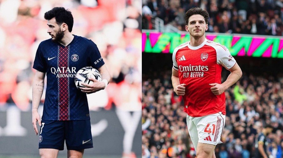 Kvaratskhelia e Declan Rice são destaques de PSG x Arsenal