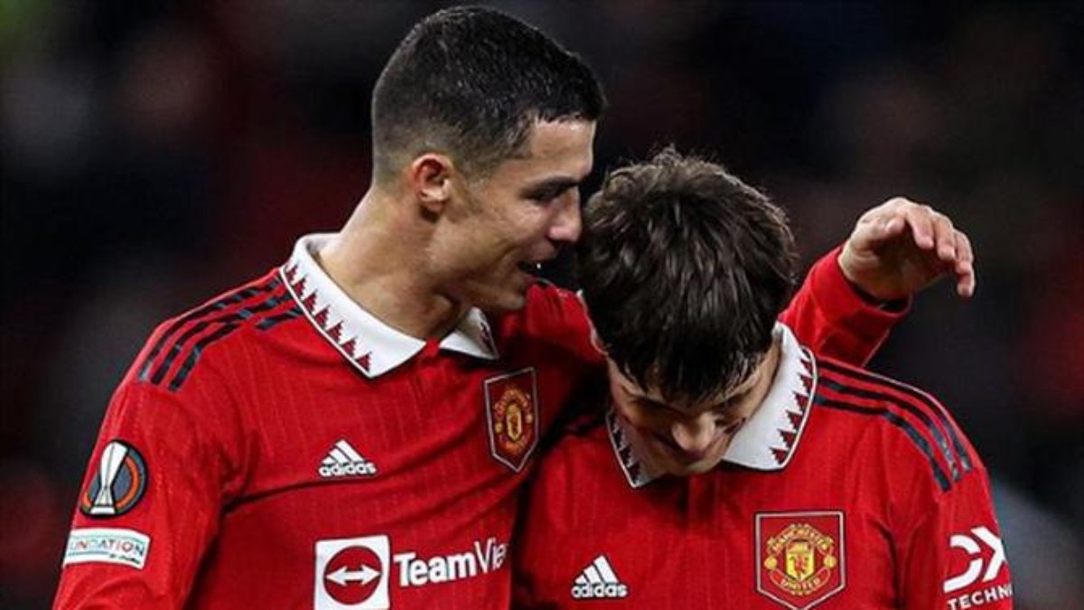Garnacho e Cristiano Ronaldo