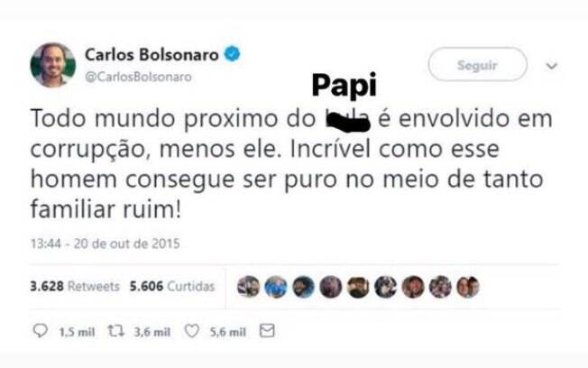 Meme de usuário do Twitter ironizando a relação dos Bolsonaro com Queiroz