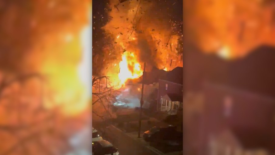 Um vizinho gravou o momento da explosão, nos EUA