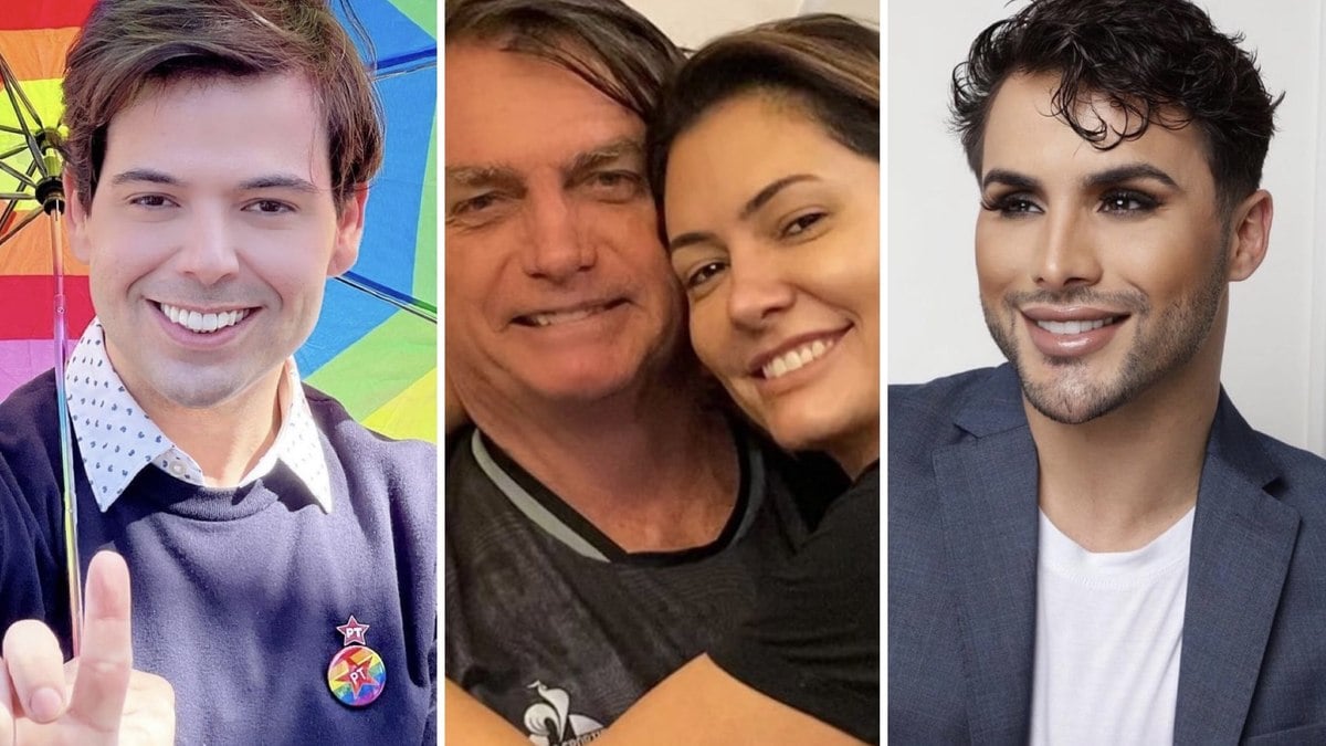 Gustavo Mendes, Jair Bolsonaro, Michelle Bolsonaro e Agustin Fernandez 