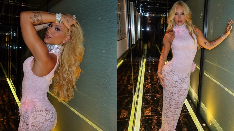 Virginia Fonseca usa vestido sensual para curtir a noite ao lado de Vini Jr..