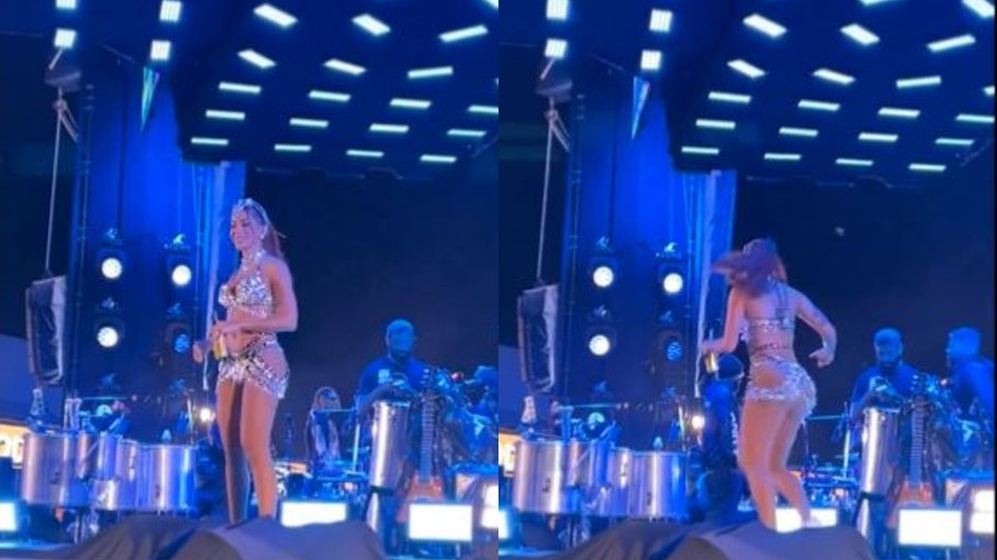 Anitta foge de fã que invadiu o palco em show em São Paulo; assista