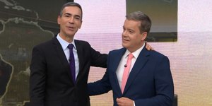 Tralli se despede do JH e passa o comando para Roberto Kovalick