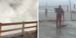 Vídeo: ressaca com ondas de 3 metros invade a orla do Rio