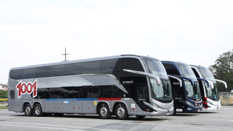 Ônibus da empresa 1001 que operam a rota Rio - São Paulo Ônibus da empresa 1001 que operam a rota Rio - São Paulo
