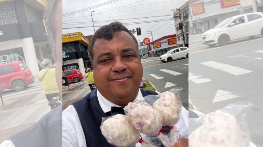 Garçom viralizou vendendo morango do amor e mantém estratégia de vender nas ruas 