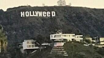 Placa de Hollywood é trocada e faz trocadilho com maconha 