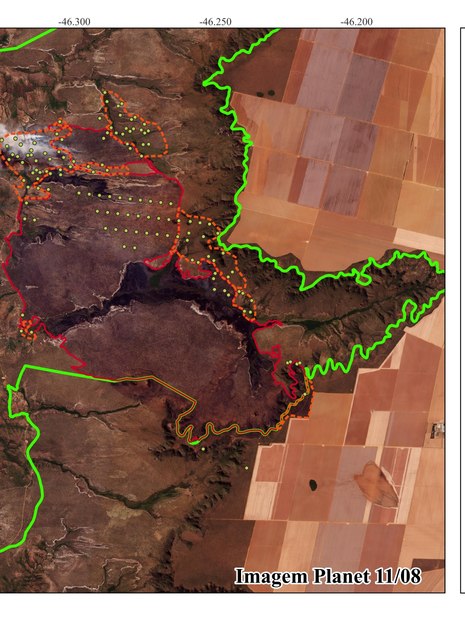 Imagem de satélite mostra área destruída pelas chamas