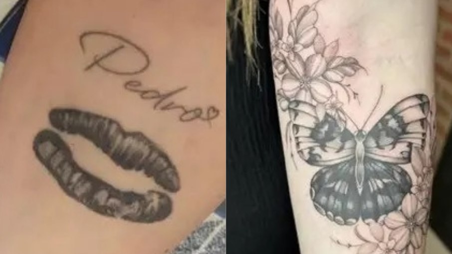 Antes e depois das tatuagens da Samira
