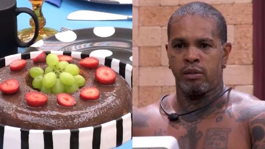 Rodriguinho ganhou bolo com calda de chocolate e frutas frescas