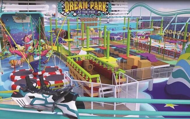 O parque de diversão do navio cruzeiro terá muitas outras atrações além da montanha-russa, com opções para todos