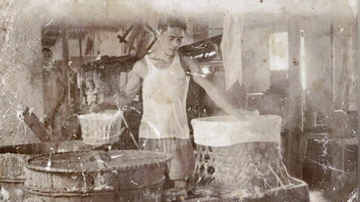 Foto de quando Wang Chunwen quando ele era aprendiz
