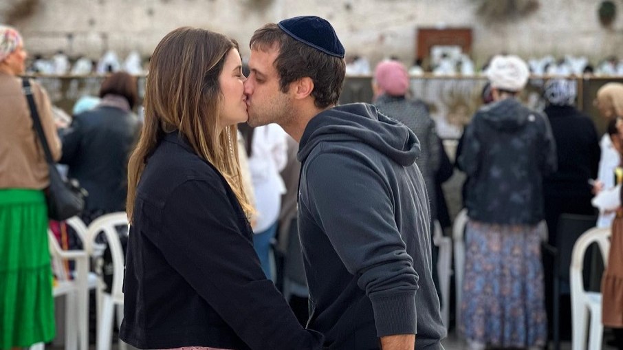 Ronny Kriwat e a noiva Tatiana Cukierkorn em Israel