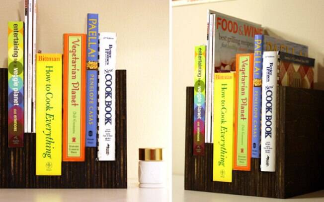 Mini estante de livros é fácil e rápida de fazer e está na lista de indicações do Pinterest