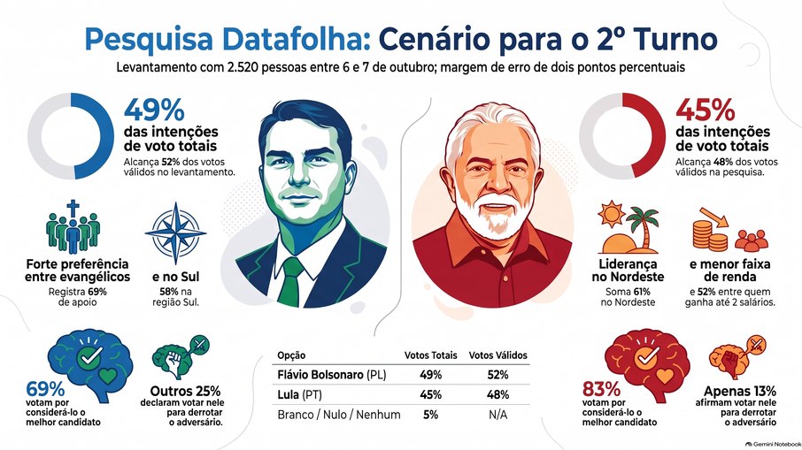 Primeira pesquisa Datafolha no segundo turno