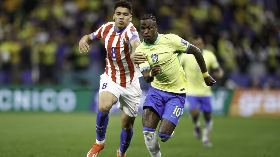 Vini Jr. decidiu o duelo entre Brasil e Paraguai