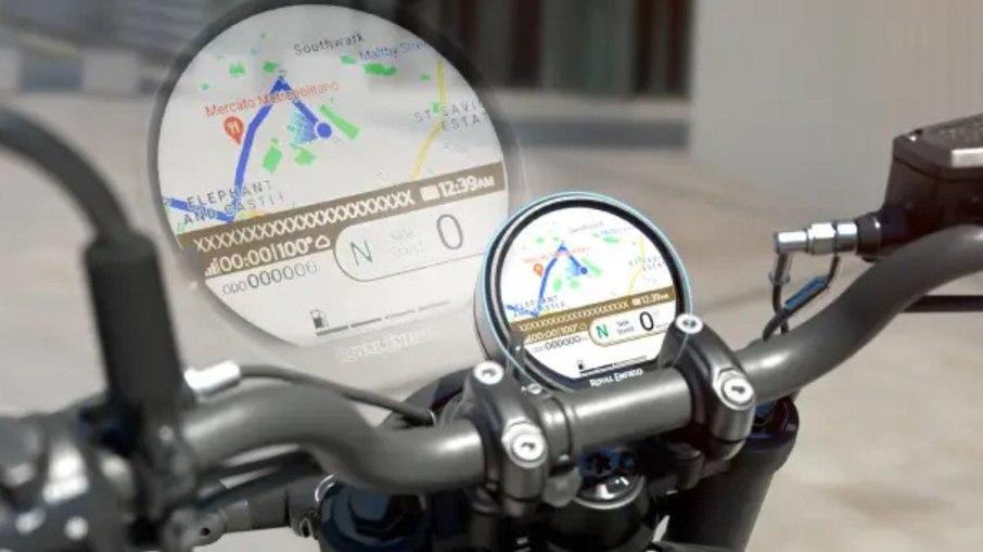 Central multimídia do Royal Enfield Guerrilla 450 