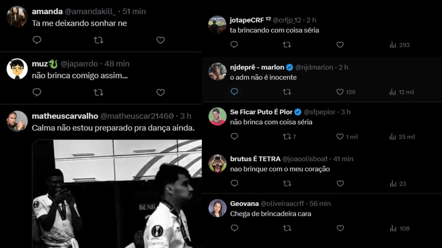 Torcedores se mostraram empolgados com a possível pista sobre o meia