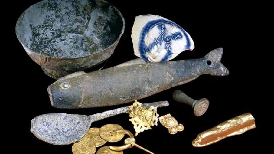 Objetos encontrados no naufrágio