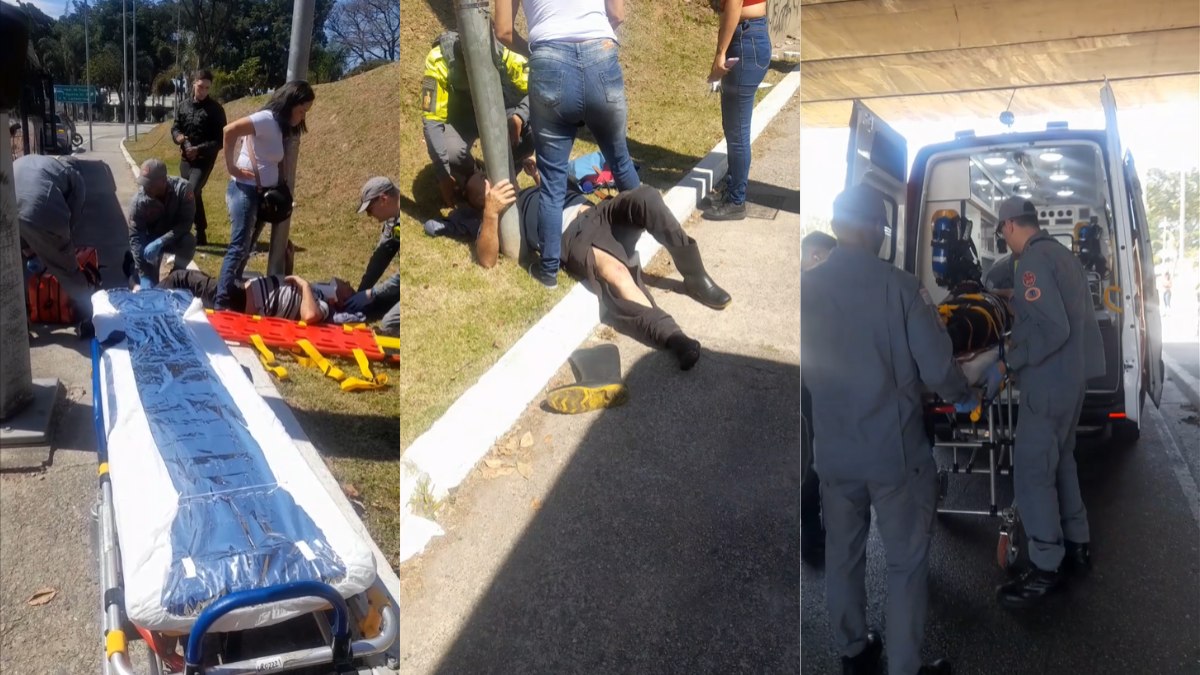 Vídeo: homem atropelado enquanto empurra carro na Marginal Tietê - Foto