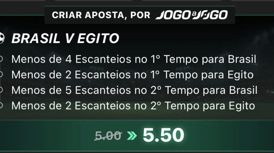 Aposta especial para Brasil x Egito no amistoso de sábado (6)