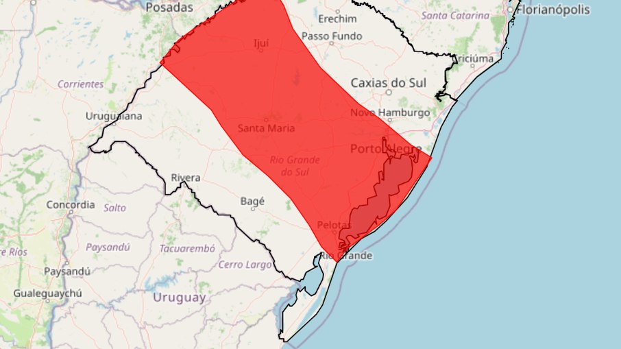 Inmet emitiu alerta vermelho de grande perigo para acúmulos elevados de chuva, o que pode causar cheias Inmet emitiu alerta vermelho de grande perigo para acúmulos elevados de chuva, o que pode causar cheias
