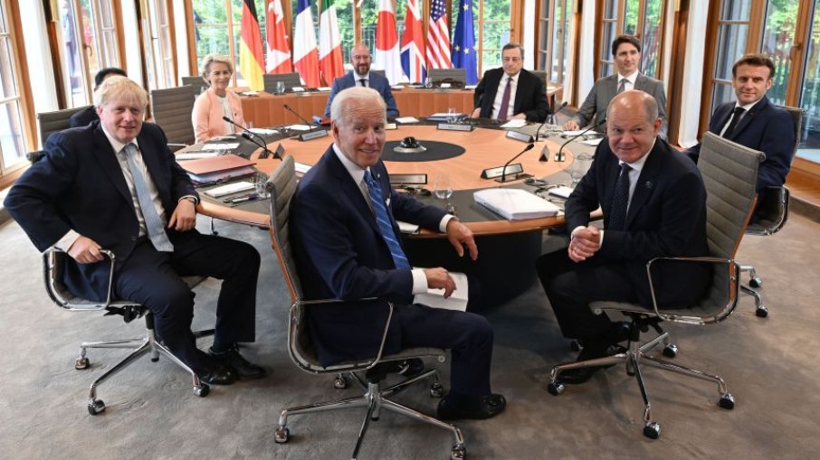 Líderes de países do G7 em reunião na Alemanha