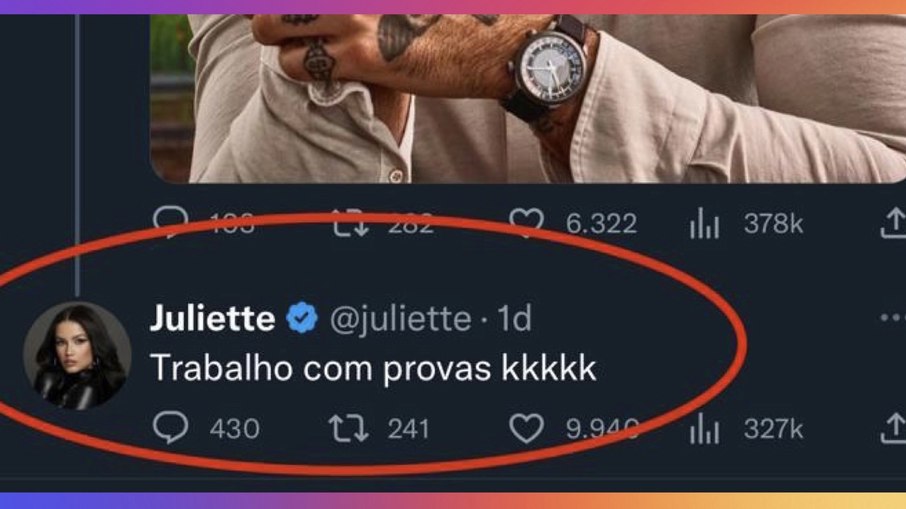 Resposta de Juliette no perfil de uma fã no Twitter